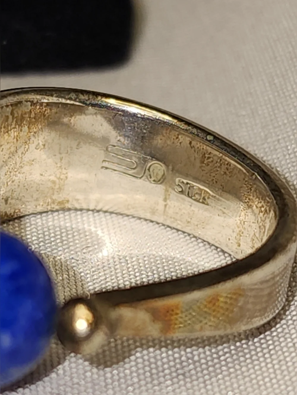 Sterling Silver Blue Lapis Orb Ring   Sz 7.25